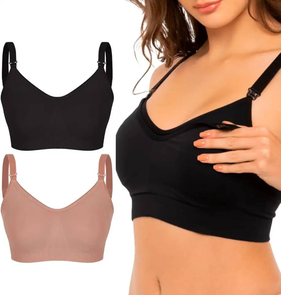 Kit 02 Sutiãs Trifil Amamentação Sem Costura Com Abertura e Alças Regulavéis
