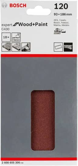 Bosch Folha de Lixa Expert for Wood&Paint; 93x186mm G12
