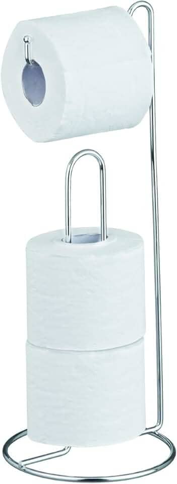 Porta Papel Higienico de Chão Suporte para 3 Rolos Cromado