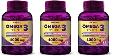3 Ômega 3 EPA DHA 1000mg Colesterol memória 360 Cáps
