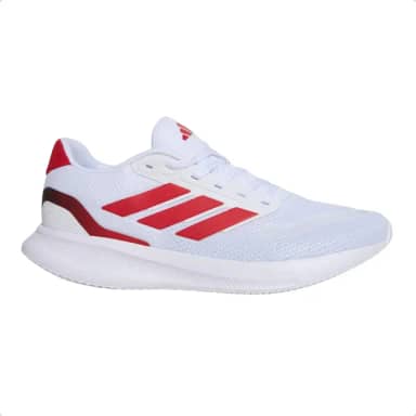 Tênis Adidas 5 3S Branco e Vermelho para Corrida