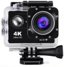 Câmera Filmadora Action Pro 4K Ultra HD Wi-Fi Para Esportes Radicais À Prova D'Água Com Lente Angular 170º Resolução 4290x2800 Design Compacto E Funcional