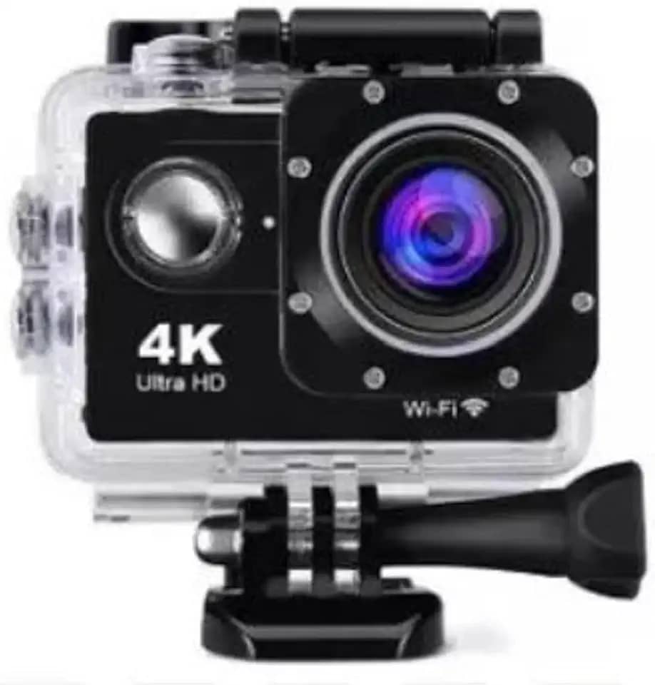 Câmera Filmadora Action Pro 4K Ultra HD Wi-Fi Para Esportes Radicais À Prova D'Água Com Lente Angular 170º Resolução 4290x2800 Design Compacto E Funcional