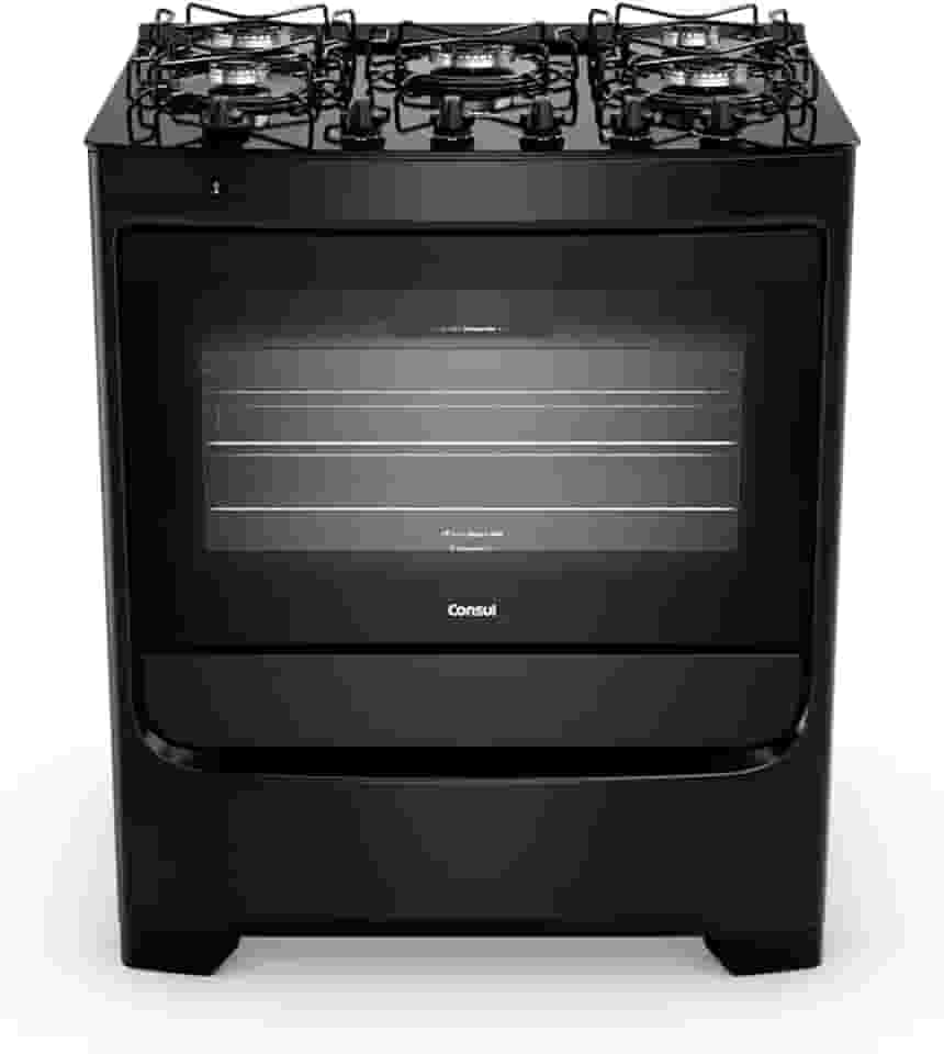Fogão 5 bocas Consul mesa de vidro preto - CFS5VBE Bivolt