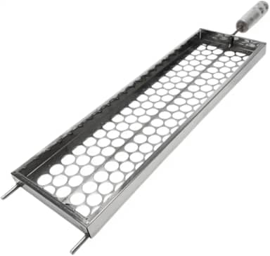 Grelha Churrasqueira Inox para Peixe, Frango e Linguiça - Cesto Folha Aço Inoxidável