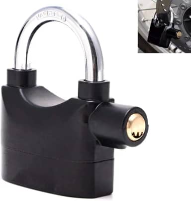 Cadeado com Alarme Sirene 110db Moto Anti furto Som Alto Segurança Casa