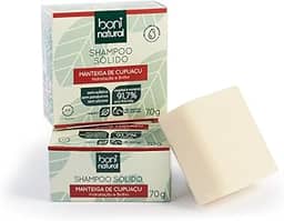 Shampoo Sólido Vegano Boni Natural com Manteiga de Cupuaçu para Hidratação e Brilho, Sem Silicones, Sem Sulfatos, Sem Parabenos, Boni Natural, Verde, BONI NATURAL