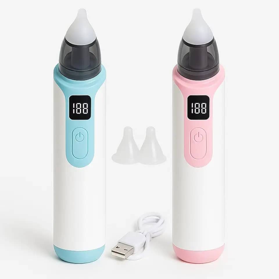 Aspirador Nasal Elétrico para Bebê 6 Velocidades Recarregável USB Limpeza Nariz Ouvido