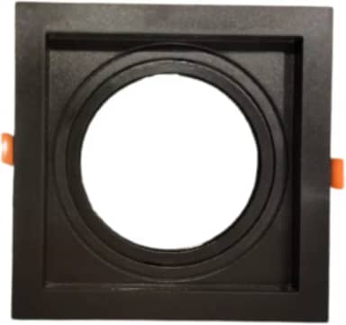 Spot de Embutir Recuado AR111 17x17cm – Base GU10, Direcionável, Design Moderno em Preto ou Branco para Iluminação Decorativa – Uso Interno IP20 (Preto)