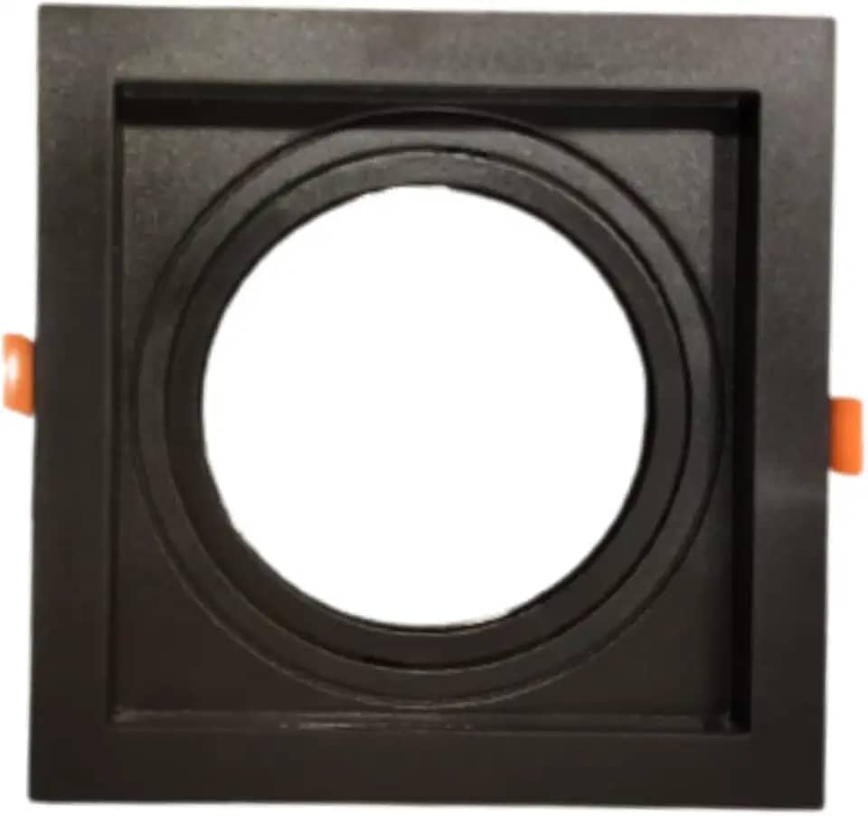 Spot de Embutir Recuado AR111 17x17cm – Base GU10, Direcionável, Design Moderno em Preto ou Branco para Iluminação Decorativa – Uso Interno IP20 (Preto)