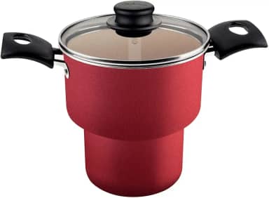 Cuscuzeira De Alumínio Com Revestimento Interno De Antiaderente Tramontina Turim Vermelho 14cm