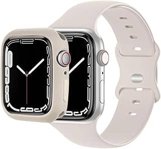 Pulseira silicone compativel+ Capa case compatível com apple watch Apple Watch séries Ultra 9, 8, 7, 6, 5, 4, 3, 2, 1 e SE de 49 mm, 45 mm, 44 mm 42 mm 41mm 40mm