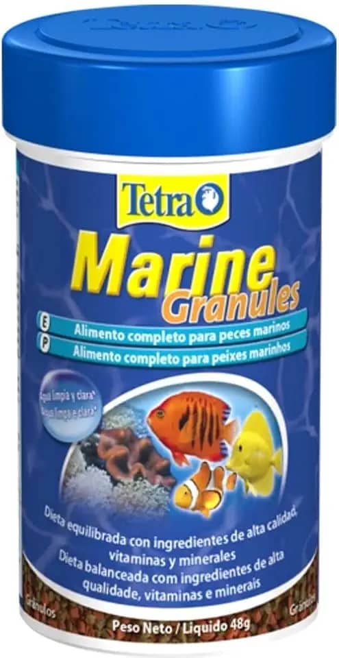 Tetra Marine Granules 48g Tetra Para Todos Os Tipos de Peixe Todas As Fases,