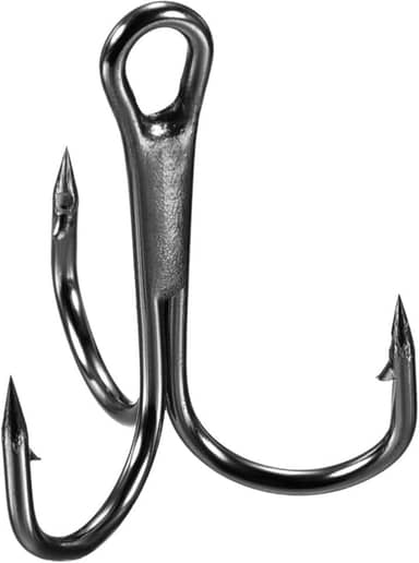 6# anzóis de pesca, 10 peças, 3 x anzóis agudos fortes, aço de alto carbono, farpado redondo para água salgada de água doce, preto