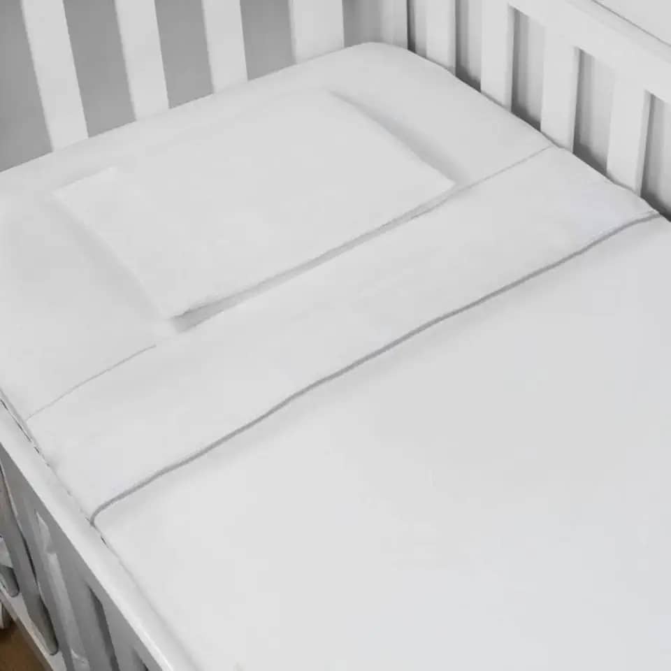 Jogo de Lençol 3 Peças Berço Americano em Malha Penteada 100% Algodão Macia e confortável Baby Deluxe