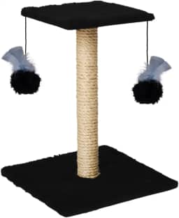 Arranhador Para Gatos Poste Com Brinquedo Duplo Exclusivo (Preto)