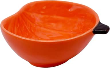 AnRui Tigela de comida de hamster de cerâmica, fácil de limpar, à prova de respingos, tigela de animais pequenos para hamster/porquinho da índia/chinchila/ouriço/cachorro/gato (abóbora)