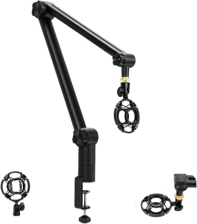 Boom Arm para FIFINE Microphone, Suporte para Microfone, Braço Articulável Microfone, Braço de Microfone Compacto com Adaptador de 3/8“ a 5/8”, Microfone Gamer Suporte