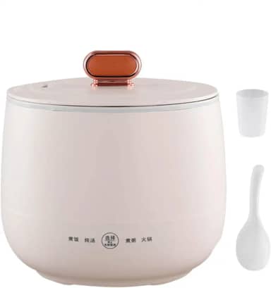 Panela elétrica de arroz 1,8L pequena, mini panela elétrica de arroz com antiaderente, mini panela elétrica de arroz para 1-2 pessoas, 4 funções de panela para fazer arroz, sopa, mingau, Sha