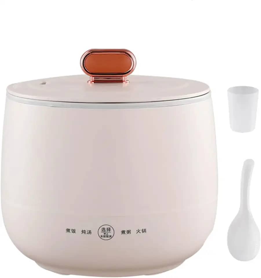 Panela elétrica de arroz 1,8L pequena, mini panela elétrica de arroz com antiaderente, mini panela elétrica de arroz para 1-2 pessoas, 4 funções de panela para fazer arroz, sopa, mingau, Sha