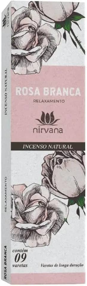 Incenso Natural Rosa Branca 100% Natural (9 Varetas)