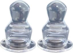 Bico de Mamadeira 100 % Silicone c /2 unidades, Anatômico - ( não serve na mamadeira boca larga) Marca SONNE. Transparente, Incolor.