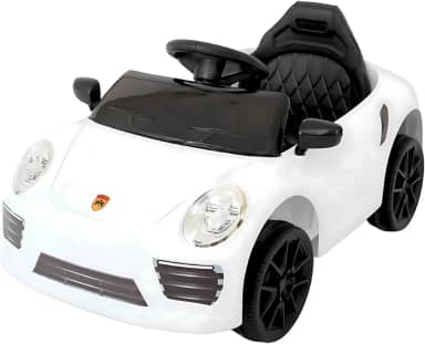 Carro Elétrico de Passeio Infantil com Luz Som e Controle Remoto (Branco)