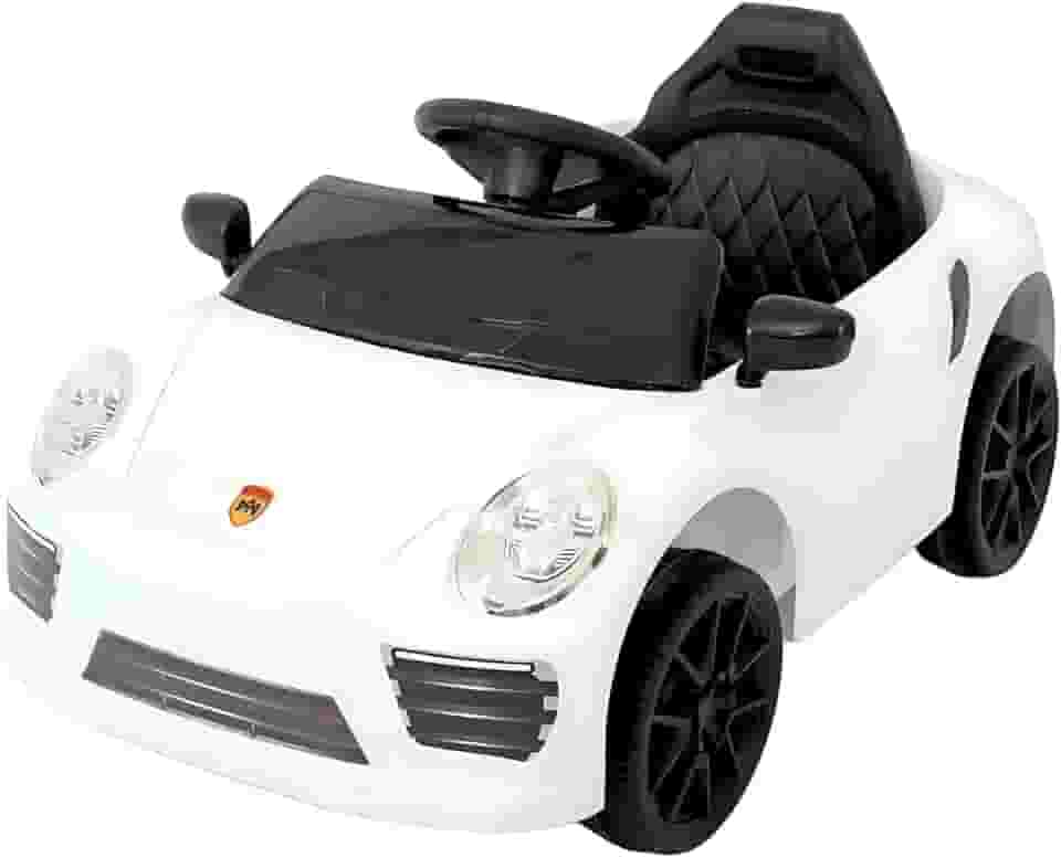 Carro Elétrico de Passeio Infantil com Luz Som e Controle Remoto (Branco)