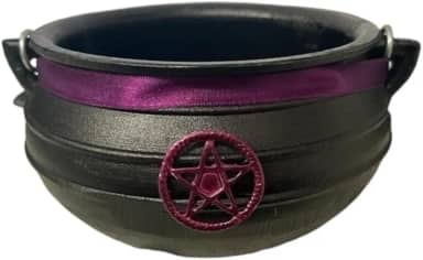 Caldeirão da Bruxa Pentagrama de Ferro Tripé Alça 1 Litro