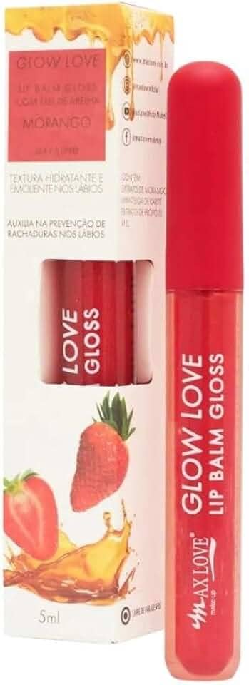 Glow Love - Lip Balm Gloss Morango - MAX LOVE