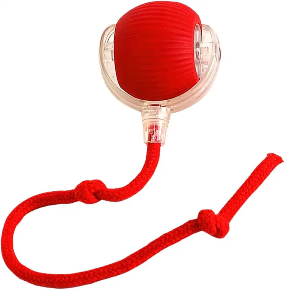 Bola De Brinquedo Elétrica Interativa Para Gatos Com Sensor De Movimento, 3 Modos De Rolagem Automática, Recarregável Via USB Tipo-C, Material Silicone Antiderrapante (VERMELHO)