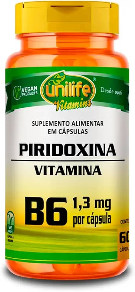 Vitamina B6 - Piridoxina - 60 cápsulas