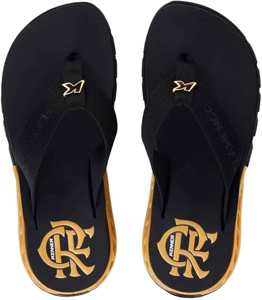 Chinelo Kenner Rakka Gold Flamengo Preto