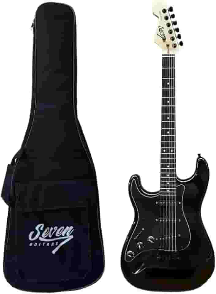 Guitarra Strato Seven Canhoto Sgt-207 LH BK Preta C/Bag