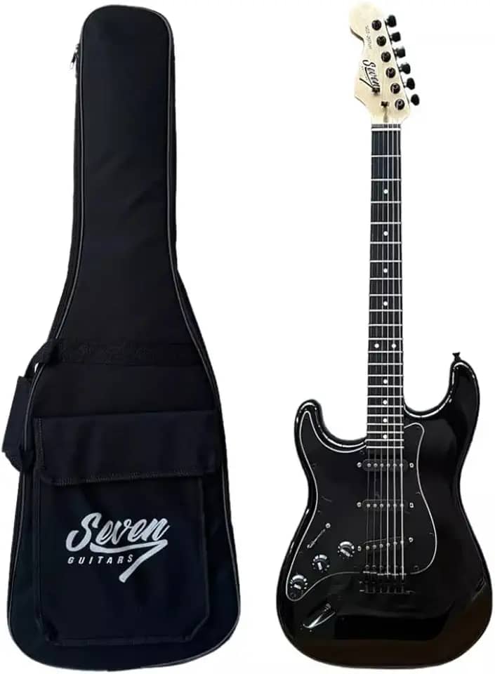 Guitarra Strato Seven Canhoto Sgt-207 LH BK Preta C/Bag