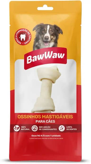 BAW WAW Osso Nó Baw Waw Para Cães Nº 4/5 1 Unidade