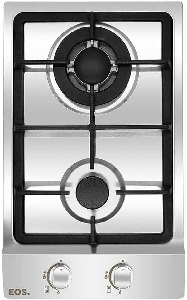 Cooktop Dominó a Gás 2 Bocas Eos Chama Tripla Inox Ecg02 Bivolt