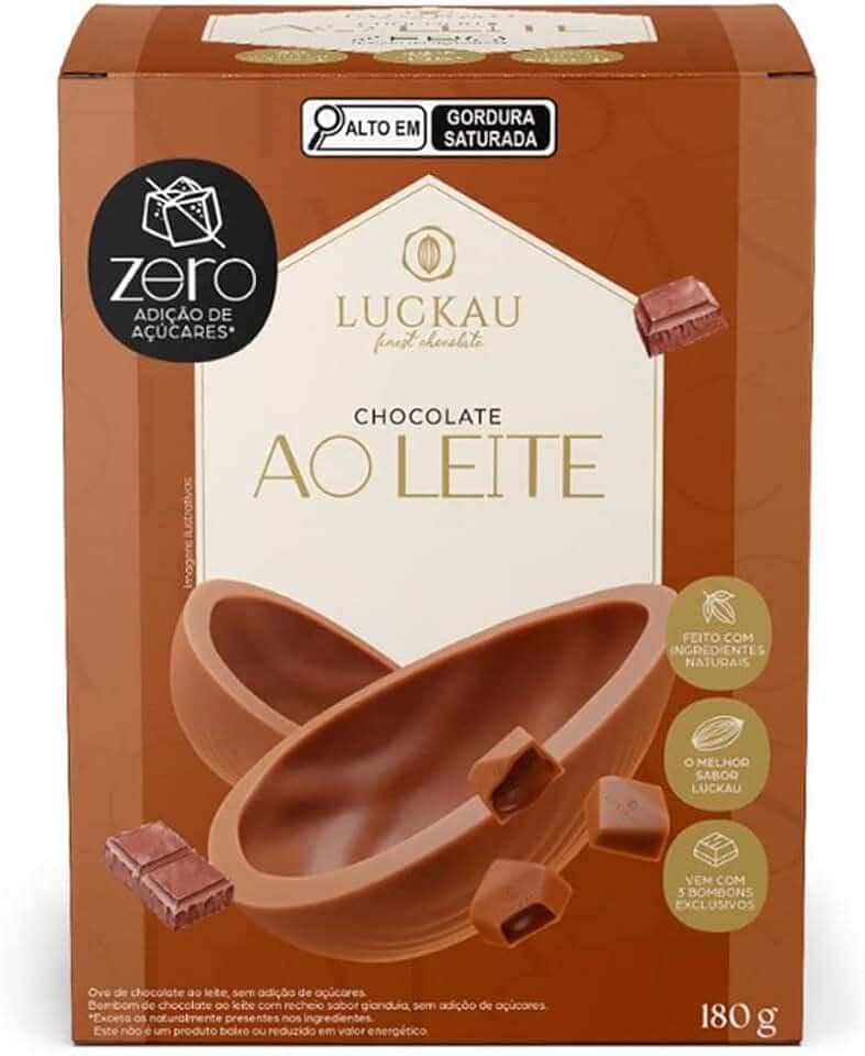 Ovo de Páscoa de Chocolate ao Leite Cremoso Luckau 180g