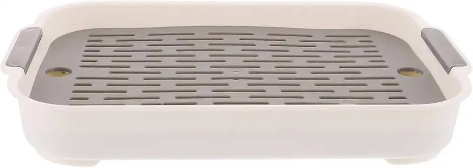 Luxshiny Caixa de Areia para Coelhos, Penico de Plástico para Coelhos, Suprimentos para Gaiolas de Animais de Estimação Pequenos, Caixa de Treinamento para Coelhos, Branca, 25,7 X 19,3 X 3,6 Cm