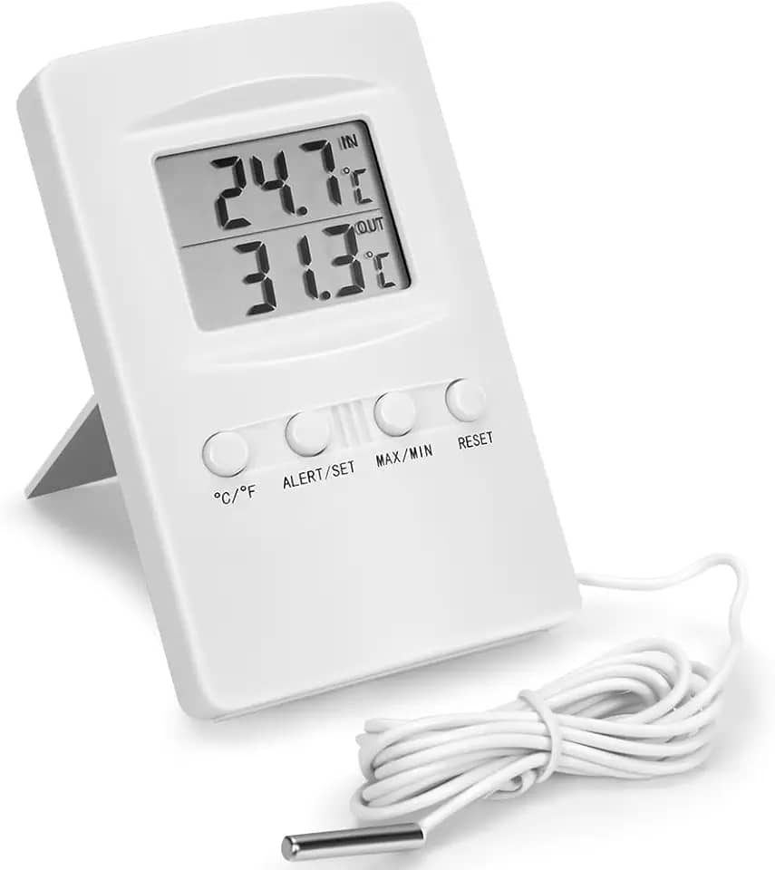Higrometro Digital, Com Alarme Incorporado, Termômetro Ambiente, Montável na Parede, Termômetro Digital com Temperatura Máxima e Mínima