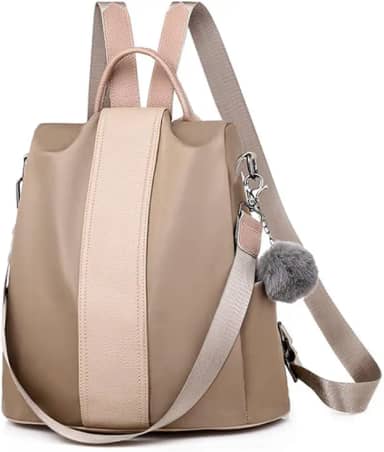 Mochila Feminina Antifurto Pequena Para Viagem Passeio Impermeável Leve Bolsa Com Alça De Ombro E Chaveiro Decorativo Design Moderno Exclusivo - ZAFIN