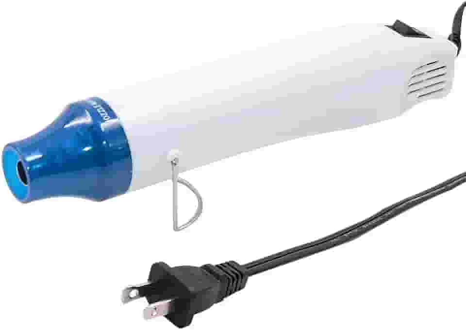 mofa emboss Pistola de calor, pistola de ar quente, pistola retrátil com suporte para gravação em relevo e tinta de secagem multiuso bocal de aquecimento elétrico 300W 110V (branco, azul)