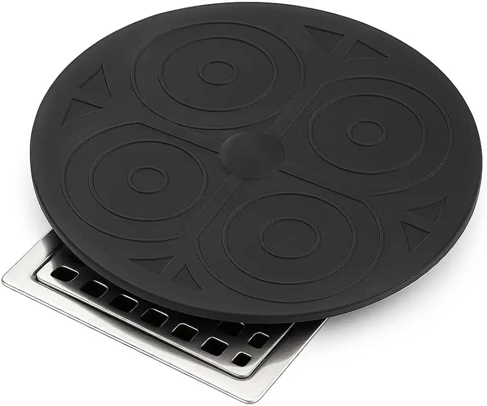 Protetor de Ralo Redondo Multiuso 17cm em PVC Preto Tampa Vedante para Ralos de Banheiro, Cozinha e Lavanderia Evita Mau Cheiro Baratas e Entupimentos