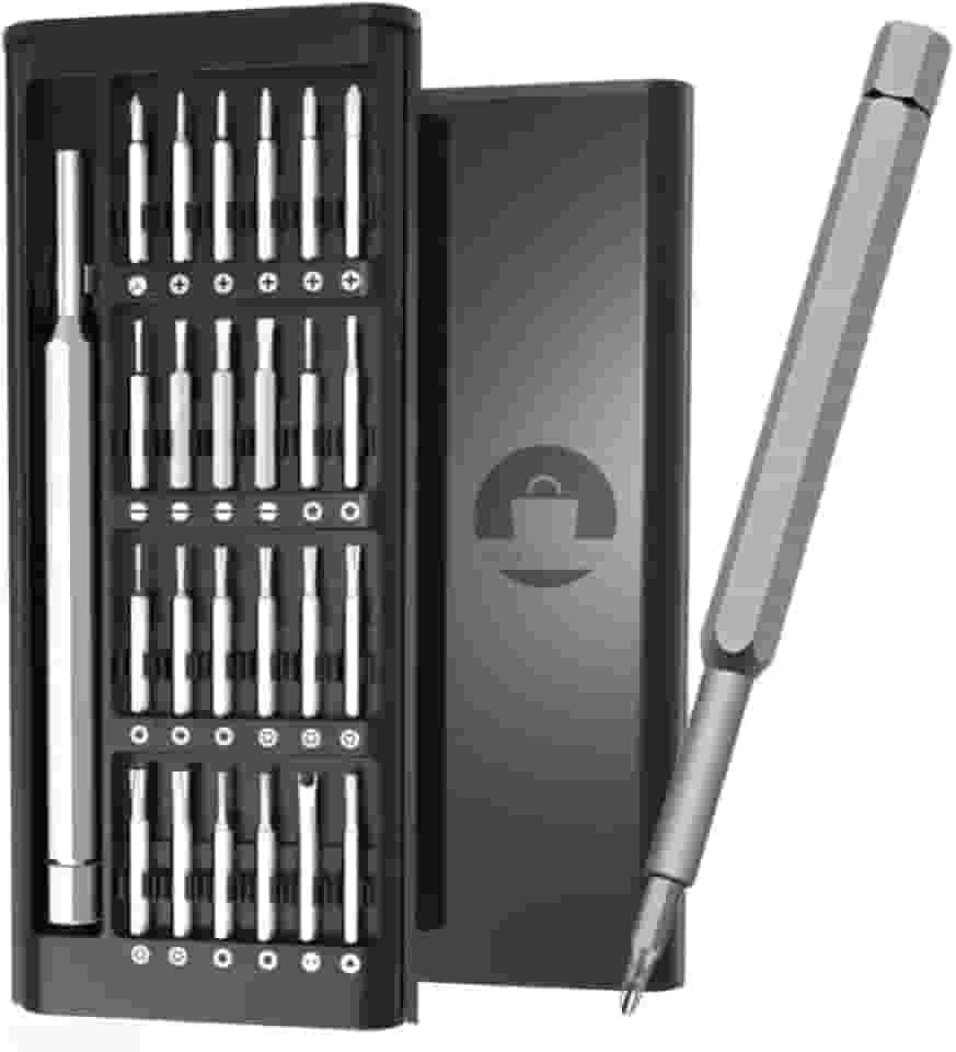 Kit Chaves de Precisão Premium 24 Peças - Estojo Multifuncional com Ferramenta em Alumínio e Ponteiras de Precisão em Aço CRV - Removíveis para Impressora 3D, Smartphones, Tablets, Notebooks