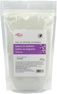 Sal de Epsom Lavanda, Banho de Imersão, Sulfato de Magnésio, Óleo Essencial, Arte dos Aromas 250g
