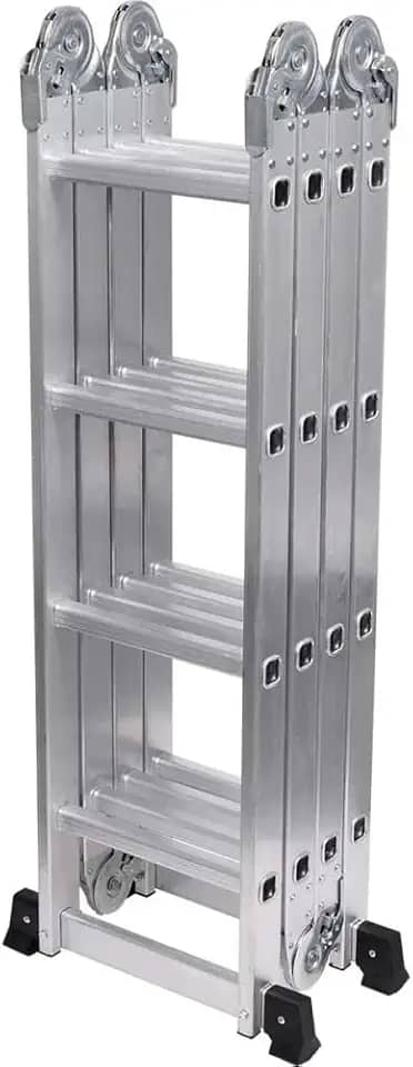 Escada Articulada DobráVel Em AlumíNio 16 Degraus 4x4 Degraus Até 13 PosiçõEs Capacidade De Carga 150 Kg Altura 4,29 M