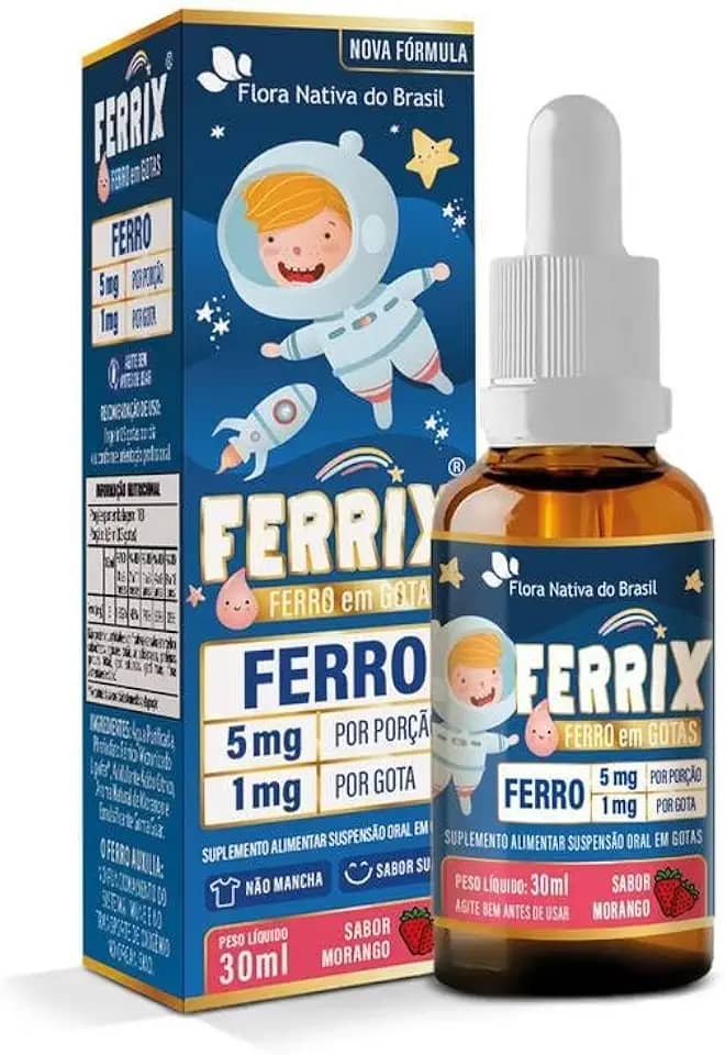 Ferrix Kids (Ferro 5mg/porção) 30ml Sabor Morango Flora Nativa