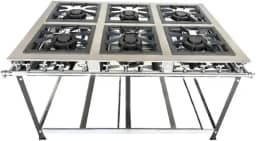 Fogão Industrial 6 Bocas Duplas 30x30 P5 em Aço Inox