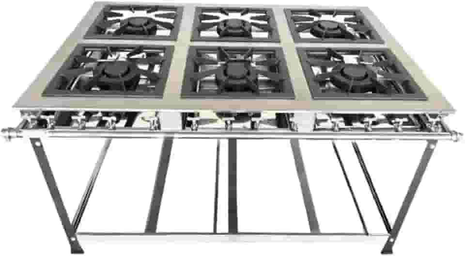 Fogão Industrial 6 Bocas Duplas 30x30 P5 em Aço Inox
