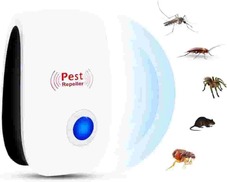 Repelente Eletrônico Ultrassônico Espanta Mosquitos Ratos Baratas Aranhas Formiga Moscas Insetos Seguro para Pets Humanos e Plantas Aparelho Elétrico